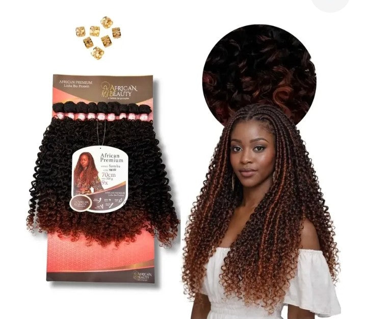 Mèches Bio Fibre végétale Premium Brésil .Couleur Roux ombré